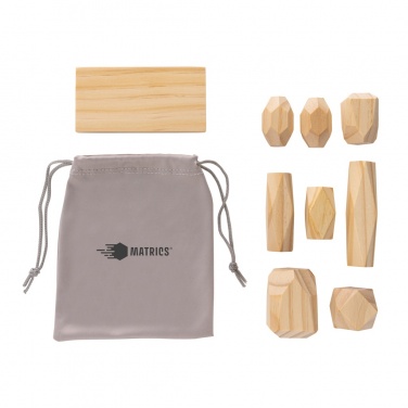 Logotrade promotional products photo of: Ukiyo Crios wooden balancing rocks in pouch