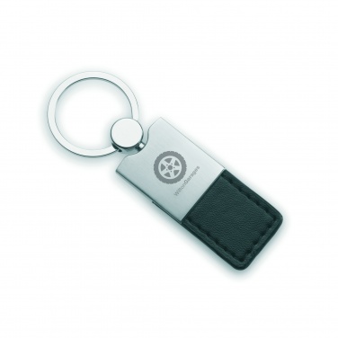 Logo trade promotional giveaways picture of: PU and metal key ring Helsinki