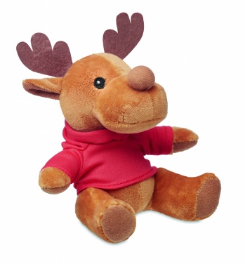 Logo trade promotional products image of: Plush reindeer with hoodie