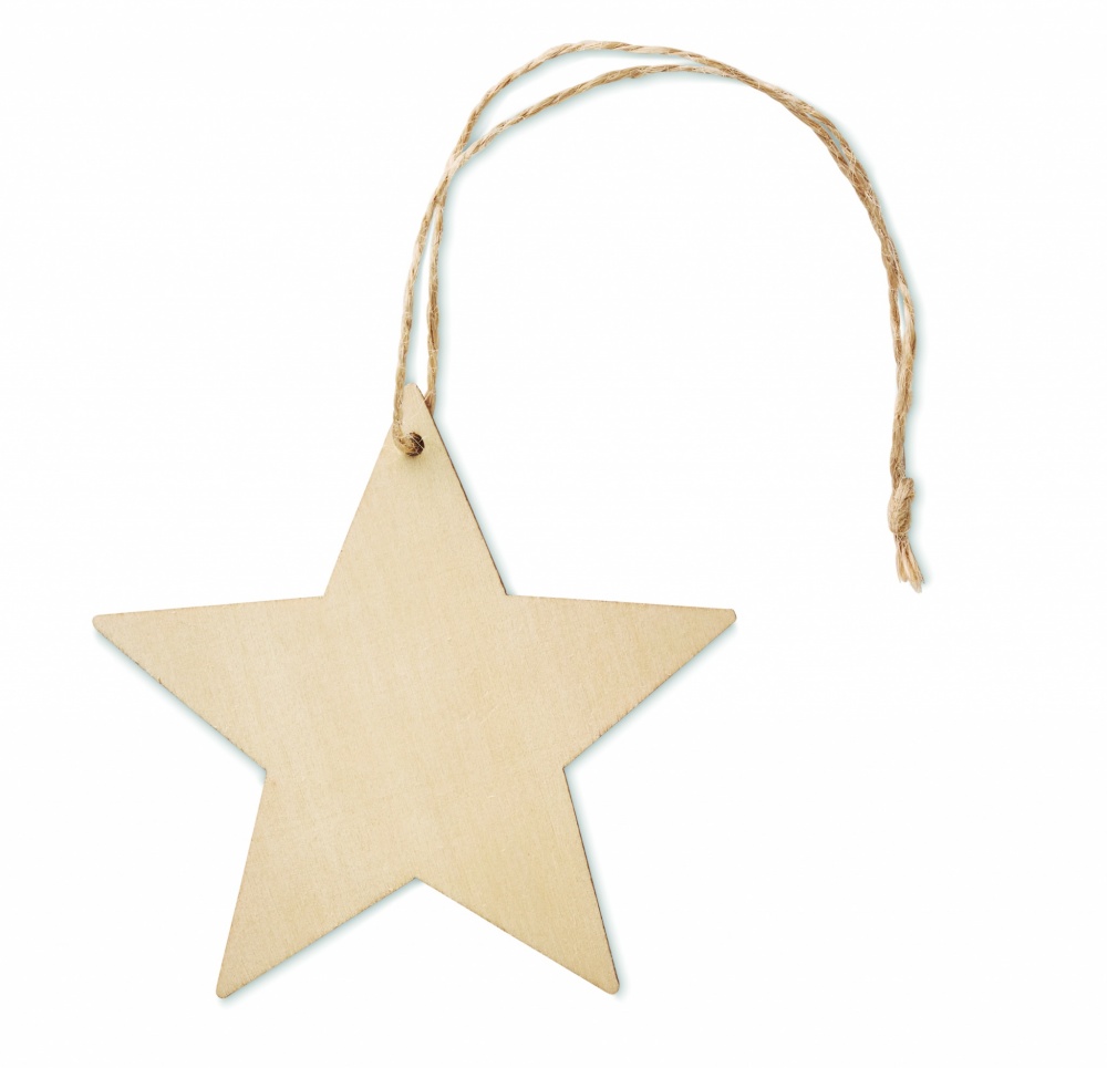 Logotrade promotional merchandise photo of: Wooden star shaped hanger