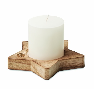 Logotrade promotional product picture of: Candle on star wooden base