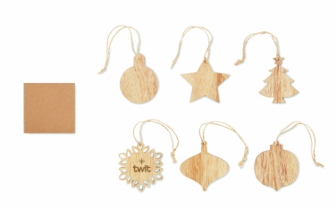 Logo trade advertising products picture of: Set of wooden Xmas ornaments