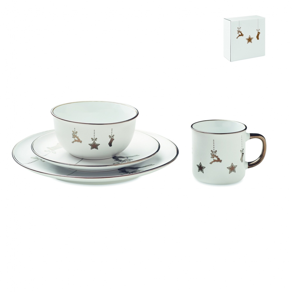 Logo trade promotional product photo of: 4 piece ceramic place setting