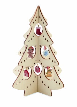 Logo trade corporate gift photo of: Wooden Xmas tree decoration