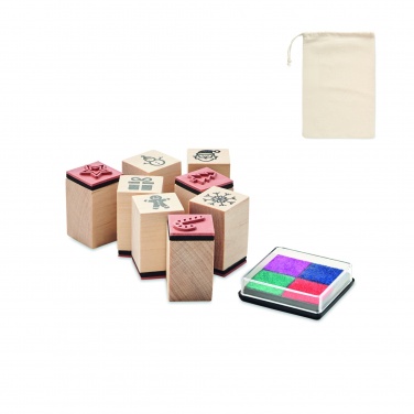 Logotrade advertising products photo of: 8 wooden Christmas stamps set