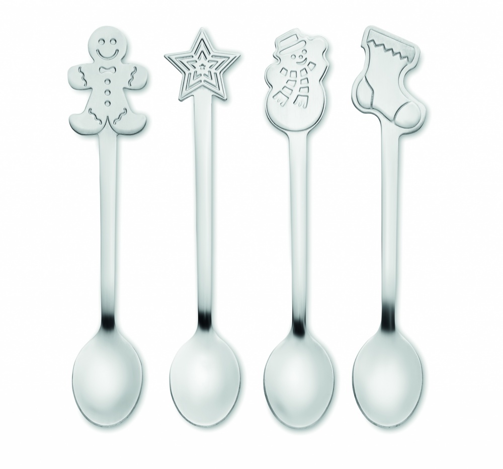 Logotrade promotional product picture of: Set of 4 Christmas tea spoon