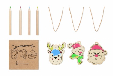 Logo trade advertising products image of: Drawing wooden ornaments set