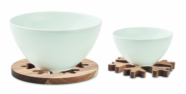 Logo trade promotional giveaway photo of: Acacia wooden pot holders set