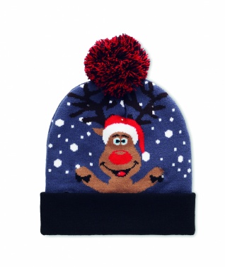 Logo trade business gifts image of: Christmas knitted beanie LED
