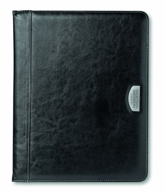 Logo trade corporate gifts image of: PU portfolio w/ 20 pages bloc