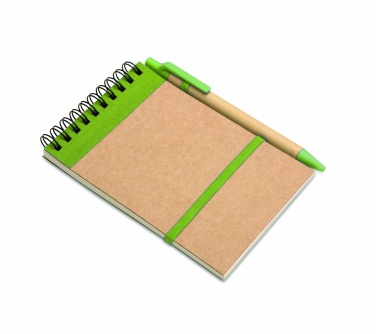 Logotrade advertising product picture of: A6 recycled notepad with pen