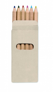 Logo trade business gifts image of: 6 coloured pencils in box