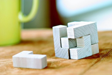 Logo trade promotional products image of: Wooden puzzle in cotton pouch
