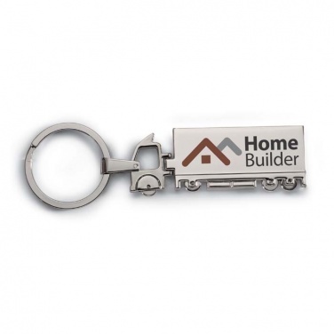 Logo trade corporate gifts image of: Truck metal key ring Oulu