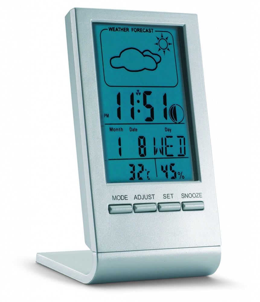 Logo trade corporate gifts picture of: Weather station with blue LCD