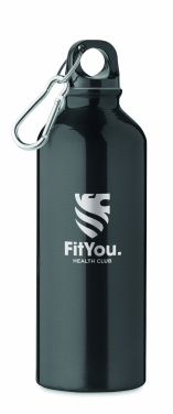 Logo trade promotional gifts picture of: 500 ml single-walled water bottle made of recycled aluminum with a carabiner