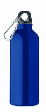 Logo trade business gift photo of: 500 ml single-walled water bottle made of recycled aluminum with a carabiner