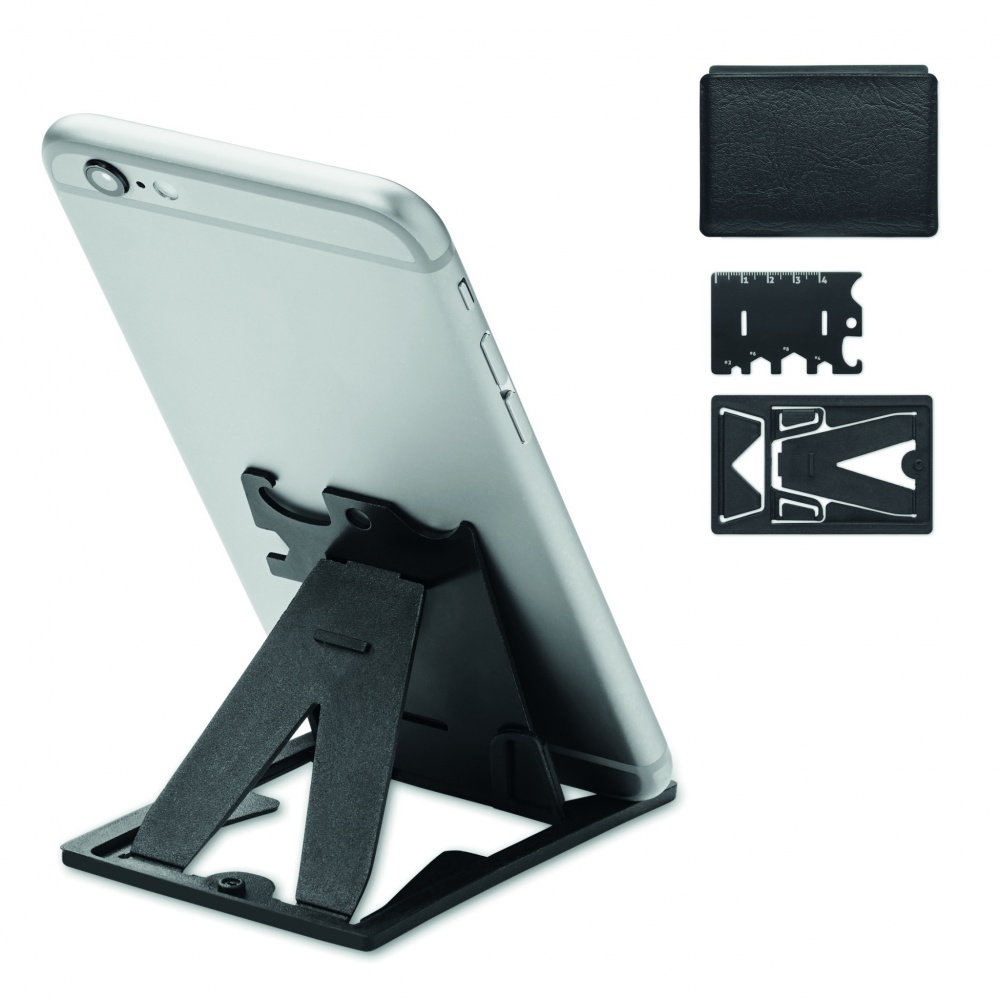 Logo trade promotional merchandise image of: Multi-tool pocket phone stand