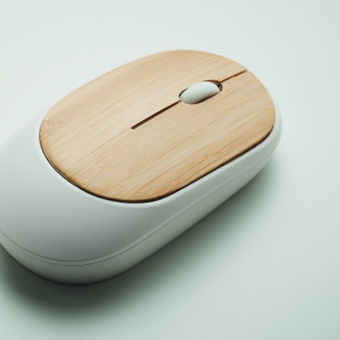 Logo trade promotional merchandise picture of: Wireless mouse in bamboo