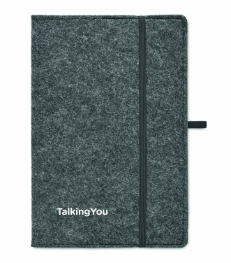Logo trade promotional product photo of: A5 notebook RPET felt