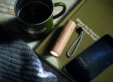 Logo trade business gift photo of: Beech wood rechargeable torch