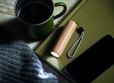 Logotrade promotional item image of: Beech wood rechargeable torch