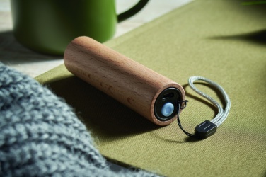 Logo trade promotional product photo of: Beech wood rechargeable torch