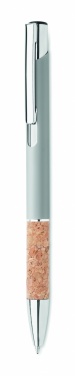 Logo trade promotional gifts image of: Ballpoint pen made of aluminum with a cork grip