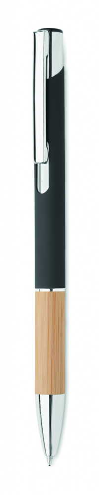 Logo trade promotional giveaways picture of: Ballpoint pen made of aluminum with a bamboo grip