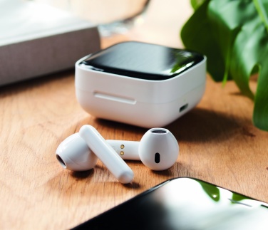 Logo trade promotional giveaway photo of: TWS earbuds with solar charger