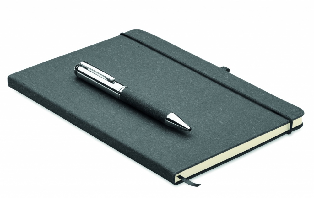 Logotrade promotional item image of: Recycled leather notebook set