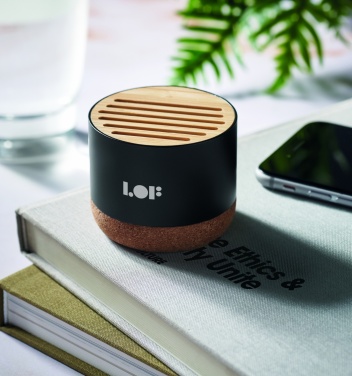 Logo trade promotional gifts picture of: Cork and aluminium speaker