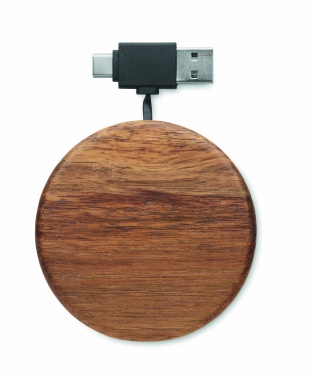 Logotrade promotional merchandise picture of: Wireless charger in acacia 15W