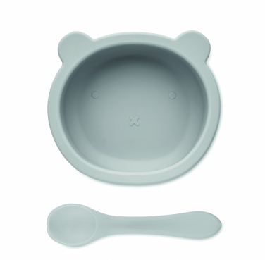 Logo trade business gift photo of: Silicone spoon, bowl baby set