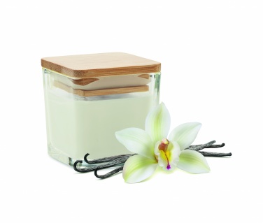Logo trade promotional gifts picture of: Squared fragranced candle 50gr