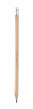 Logo trade promotional products image of: Natural pencil with eraser