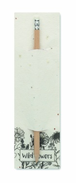 Logo trade promotional items image of: Natural pencil in seeded pouch