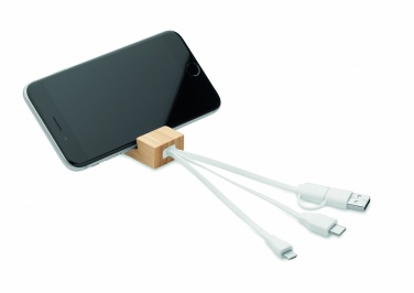 Logo trade promotional products image of: Bamboo key ring and stand Salo