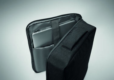 Logotrade promotional products photo of: A safe 15-inch laptop backpack made of 300D RPET with a 210D RPET lining and customizable printing.