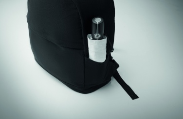 Logotrade promotional item picture of: A 15-inch laptop backpack made of recycled pre-consumer cotton and recycled polyester with customizable printing.