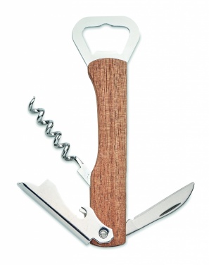 Logo trade promotional item photo of: 3 in 1 bamboo bottle opener WOOL