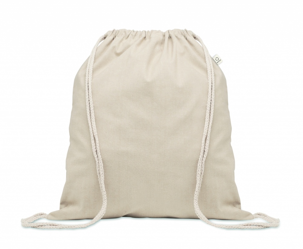 Logo trade corporate gift photo of: Recycled cotton drawstring bag