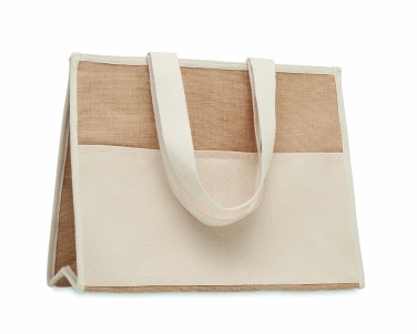 Logo trade promotional item photo of: Jute and canvas cooler bag