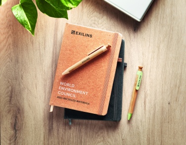 Logotrade promotional gift picture of: Recycled Leather A5 notebook