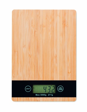 Logo trade promotional gift photo of: Bamboo digital kitchen scales