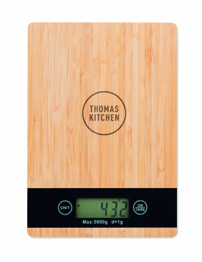 Logo trade promotional items image of: Bamboo digital kitchen scales