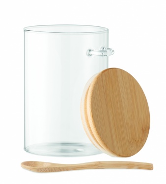 Logotrade advertising product image of: Glass jar with spoon 600 ml