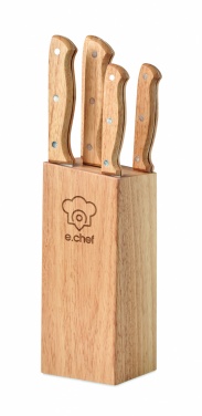 Logo trade promotional items picture of: 5 piece knife set in base