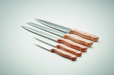 Logo trade corporate gifts image of: 5 piece knife set in base