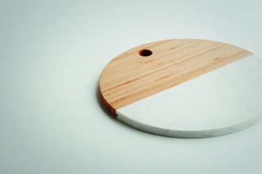 Logo trade corporate gifts image of: Marble/ bamboo serving board